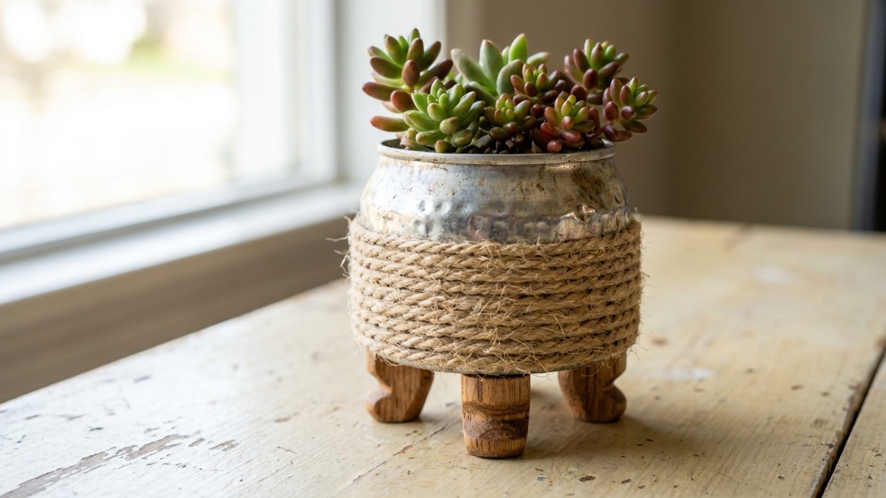 Reaproveite latas vazias na decoração para promover um estilo de vida sustentável e econômico.