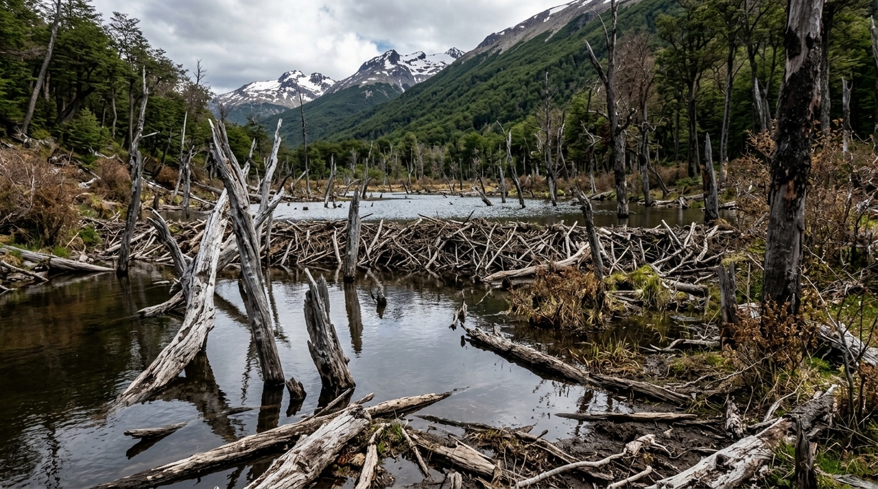 Na Terra do Fogo, os castores praticamente não encontraram predadores naturais capazes de limitar seu crescimento