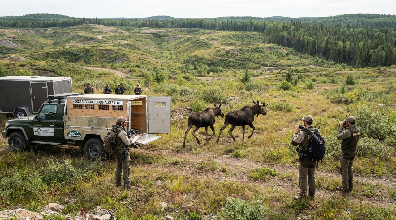 Os alces foram trazidos de diferentes estados do oeste dos Estados Unidos, como Arizona, Kansas, Novo México, Dakota do Norte, Oregon e Utah.