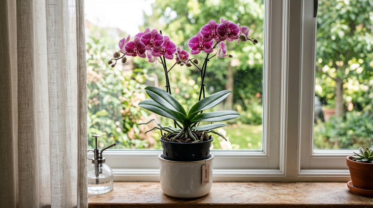 Na primeira semana, o ideal é deixar a orquídea florida no vaso em que foi adquirida, sem mexer no substrato e sem remover musgos decorativos de forma brusca.