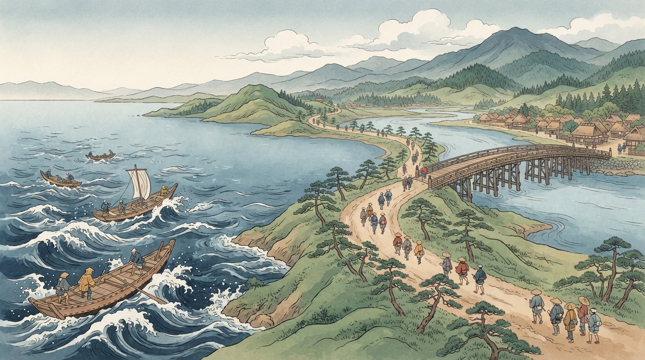 A história remete a uma antiga rota para quem seguia em direção a Kyoto.