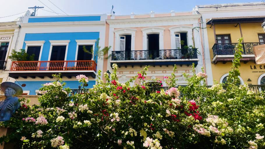 Casinhas coloridas de Old San Juan, em Porto Rico