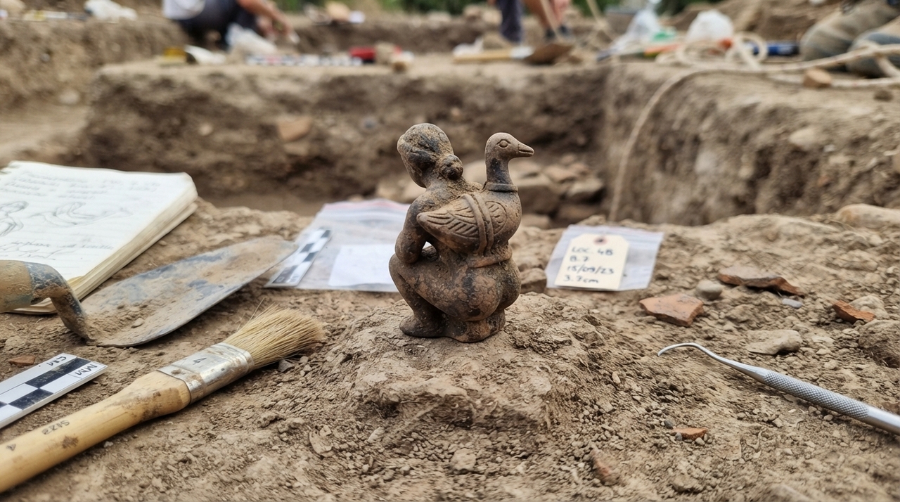 O artefato foi localizado no sítio arqueológico de Nahal Ein Gev II, a cerca de dois quilômetros do Mar da Galileia.