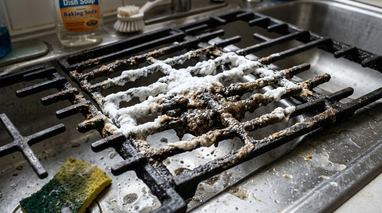 Durante o preparo dos alimentos, pequenas gotas de óleo podem atingir a grade e permanecer sobre o metal.