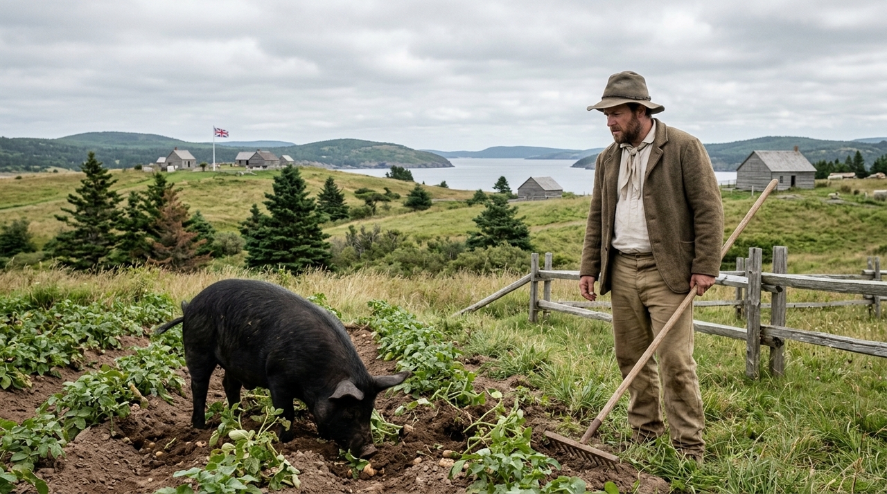 Na manhã de 15 de junho, Cutlar viu novamente um porco da Hudson’s Bay Company em sua plantação e atirou no animal