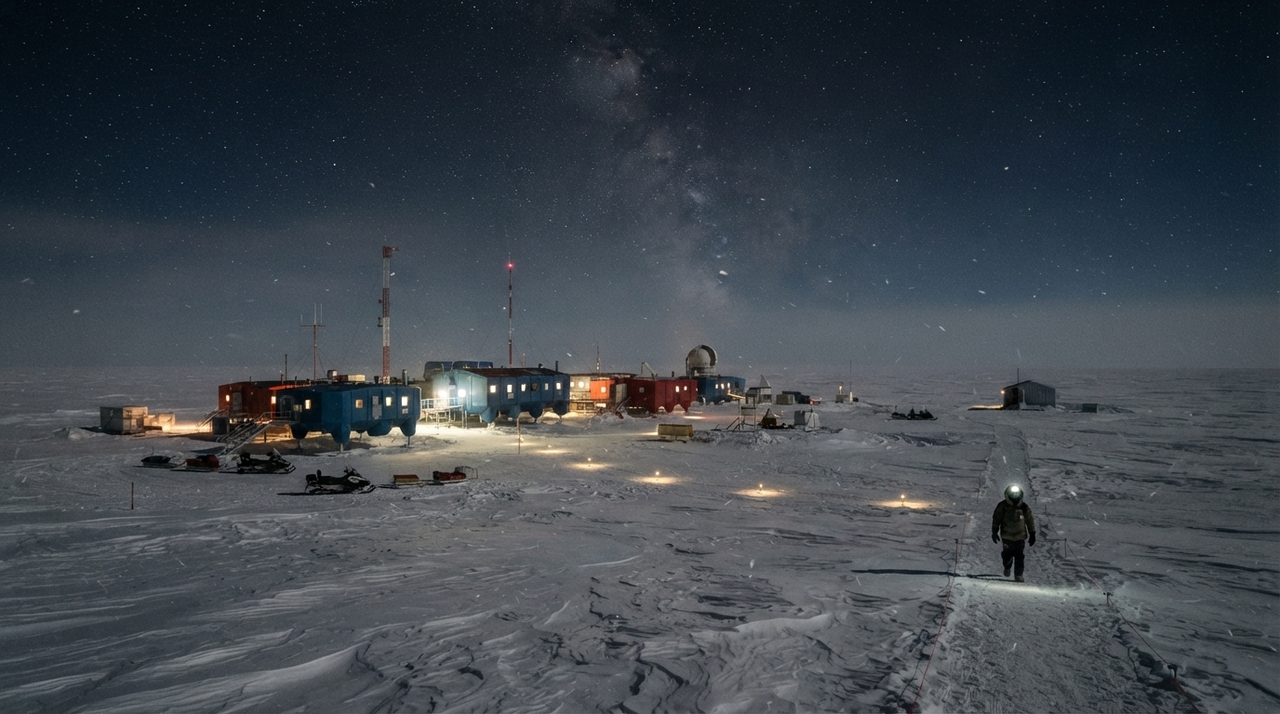 No dia 18 de julho de 2026, a Estação Concordia alcançou a impressionante marca térmica de -84,1°C durante a madrugada polar