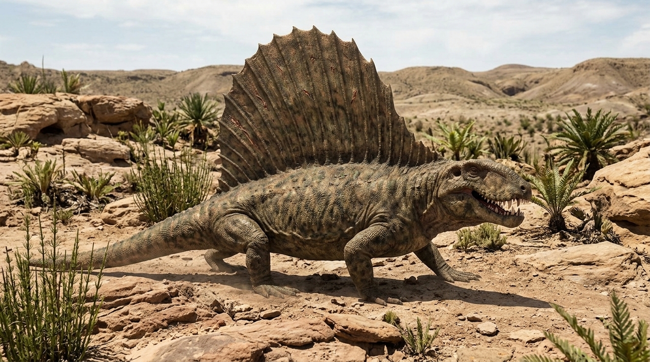 O Dimetrodon viveu dezenas de milhões de anos antes do aparecimento dos primeiros dinossauros.