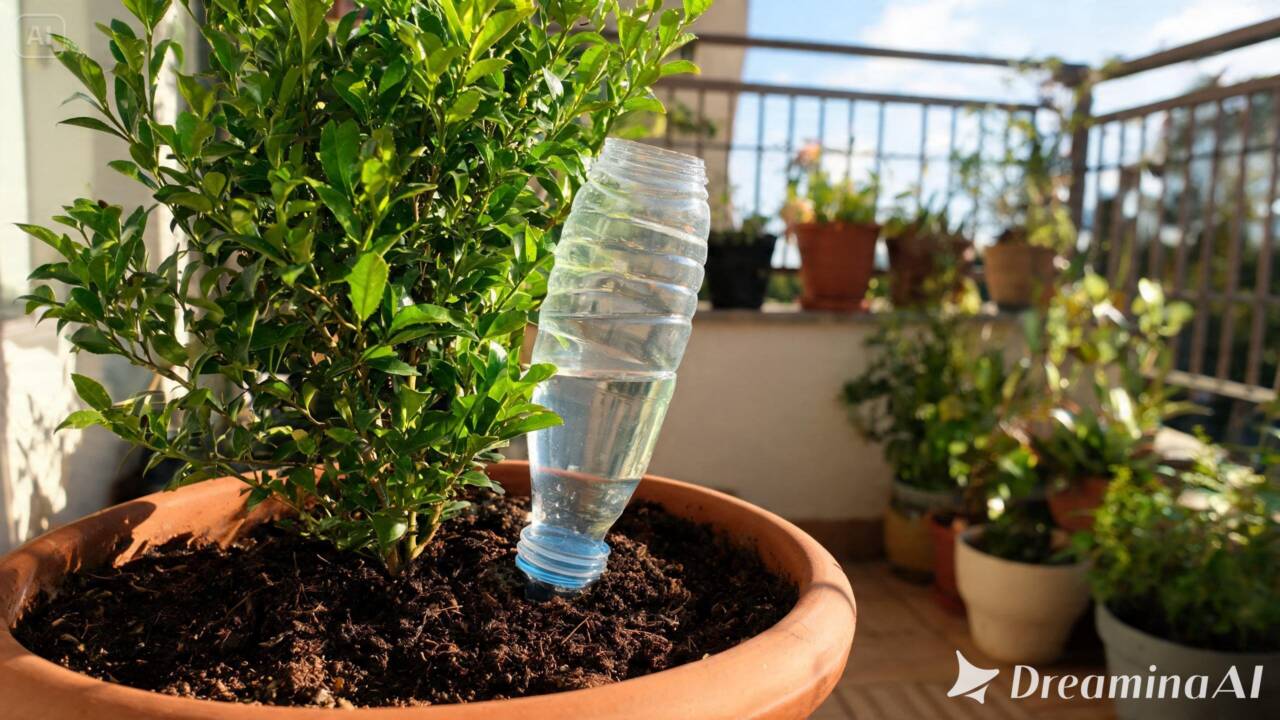 Uma garrafa PET pode ajudar a manter a umidade dos vasos por mais tempo. Veja como criar um sistema simples de irrigação por gotejamento.