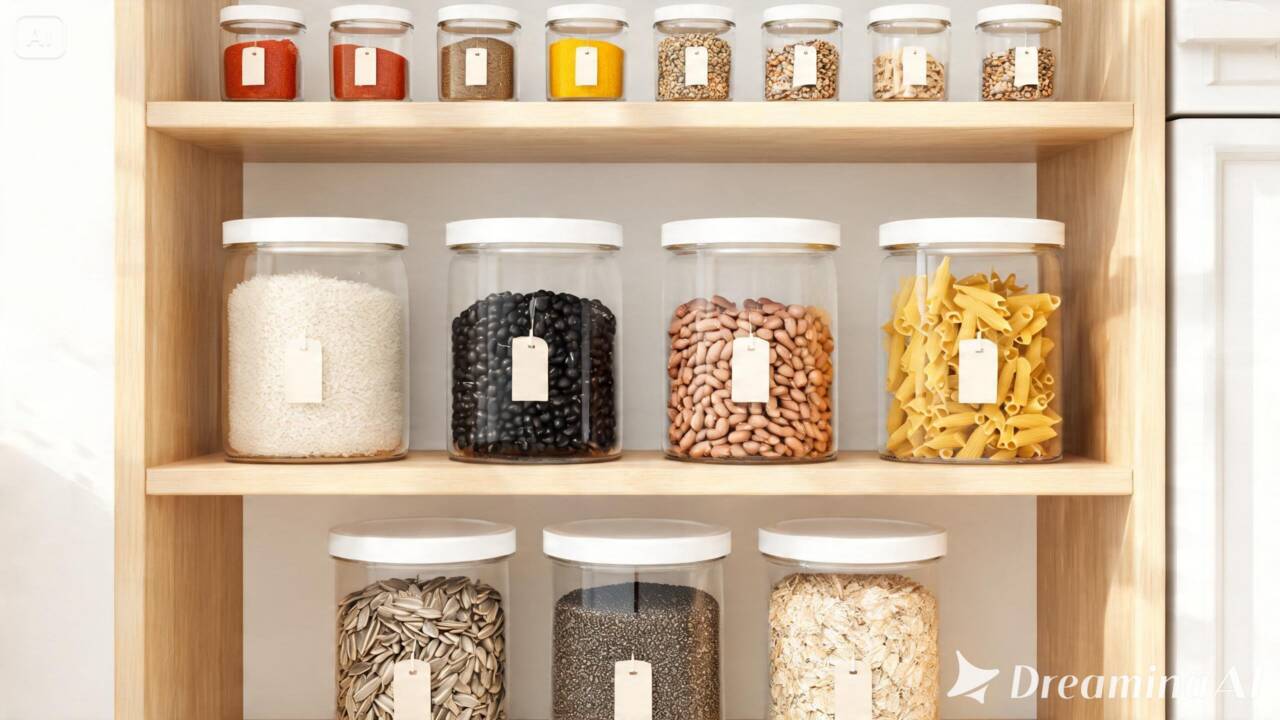 Transforme potes que iriam para o lixo em organizadores para a despensa e descubra como ganhar espaço sem gastar com acessórios.