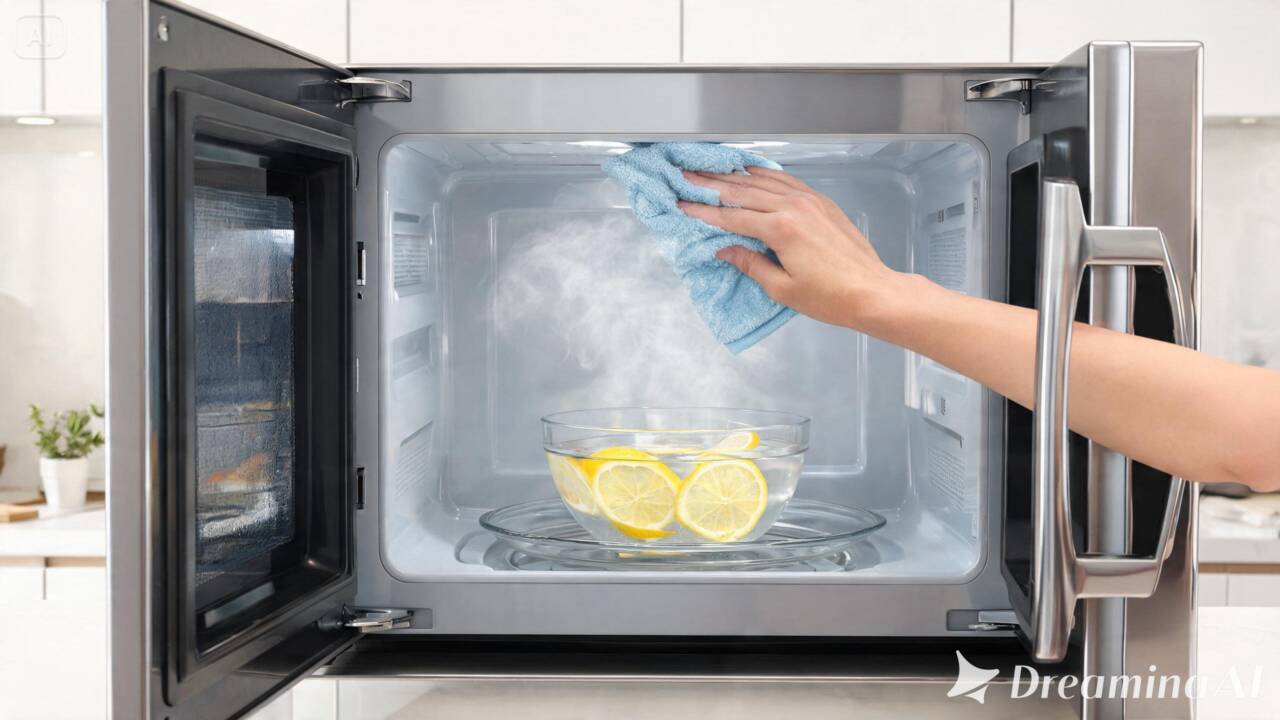 Saiba como eliminar o cheiro de comida velha do micro-ondas limpando as áreas que mais acumulam gordura e resíduos.