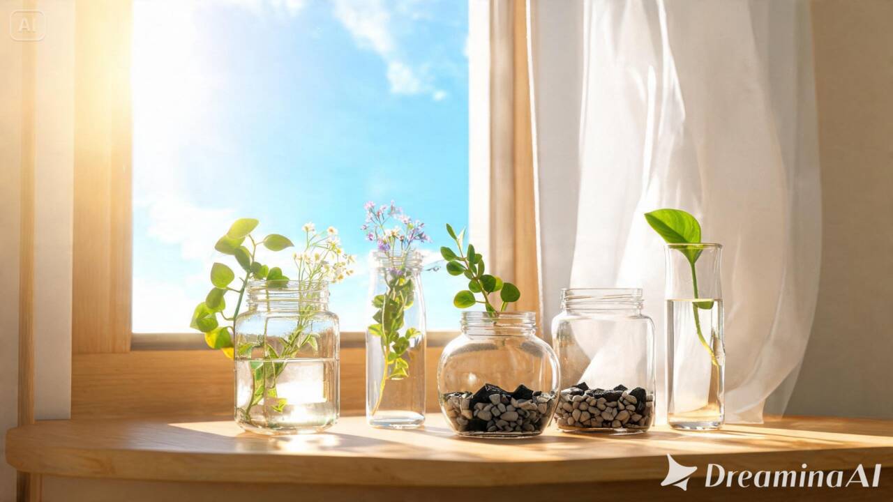 Potes de vidro que iriam para o lixo podem ganhar espaço entre as plantas. Veja como reaproveitar os recipientes sem comprometer o cultivo.