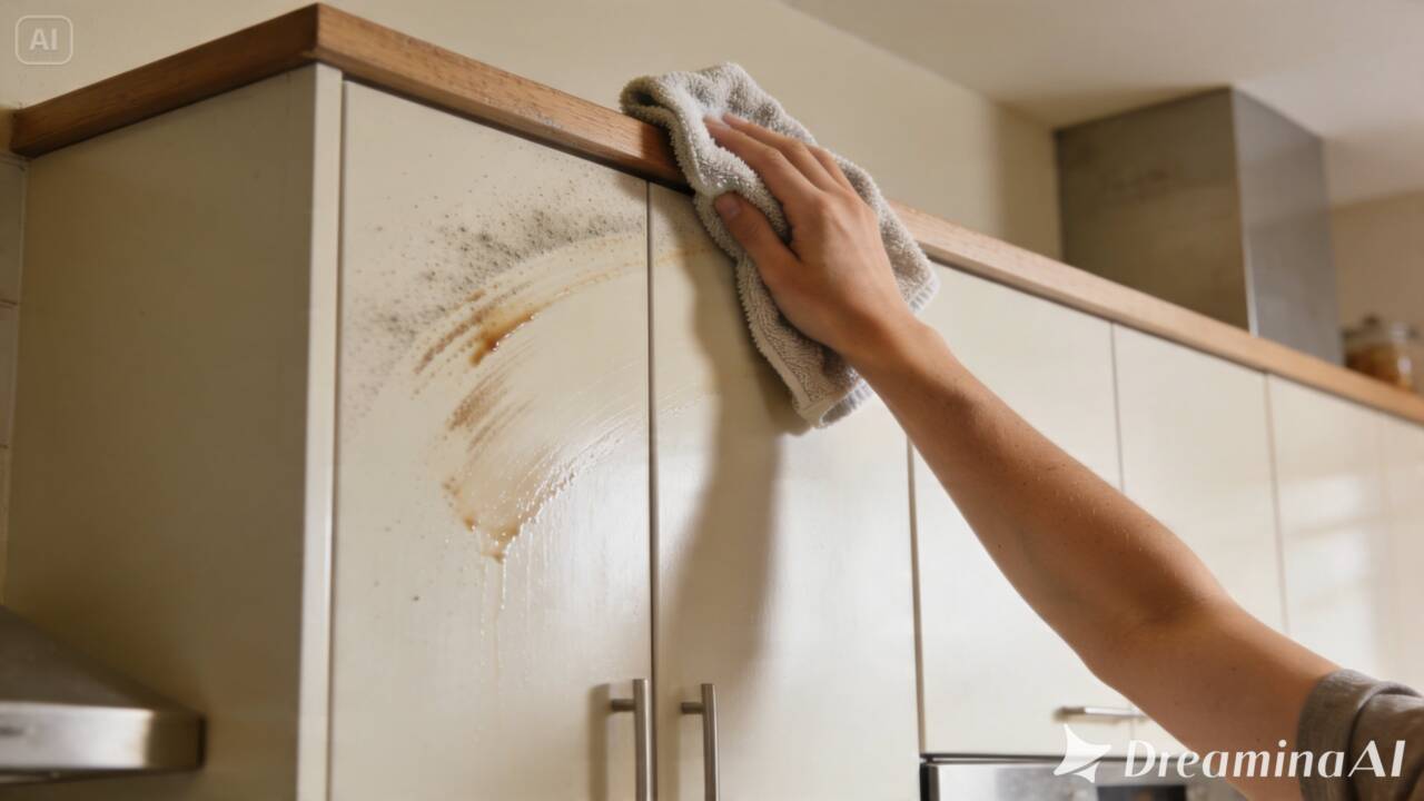 Você limpa a cozinha, mas esquece o topo dos armários? Entenda por que essa área acumula gordura e como evitar uma camada difícil de remover.