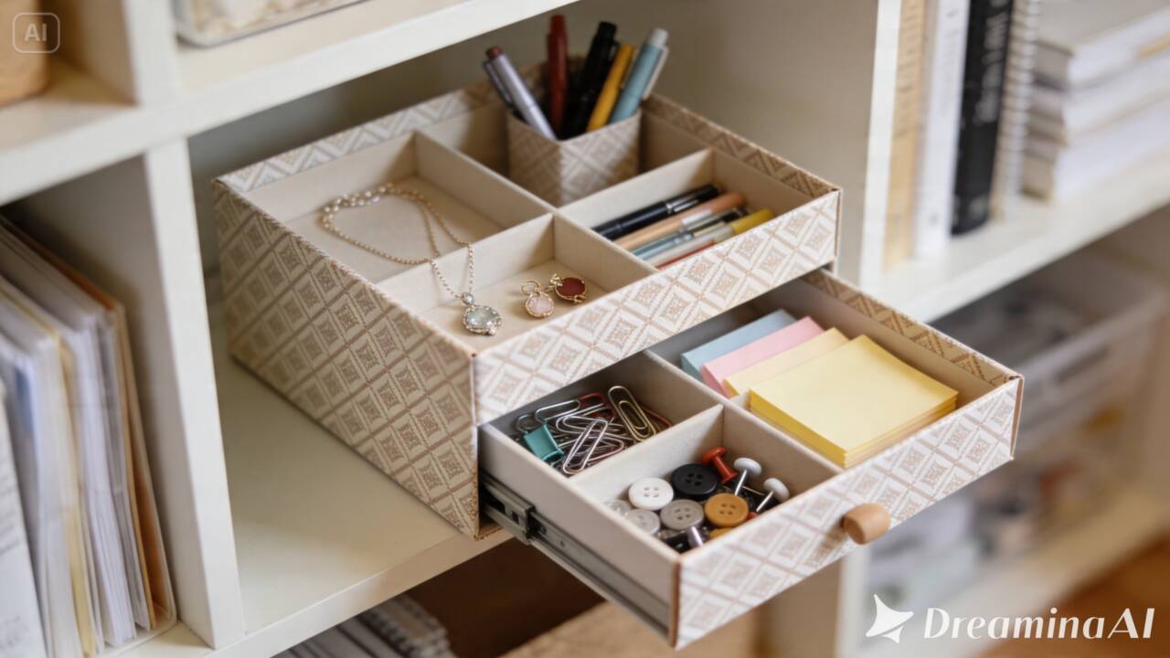 Antes de jogar a caixa de sapatos fora, veja como revestir, criar divisórias e transformá-la em um organizador útil para vários objetos.
