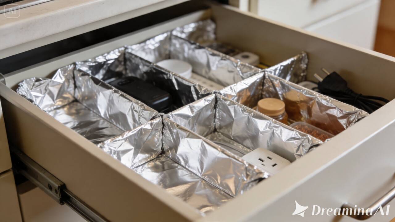 O rolo de papel-alumínio pode ter uma função na organização que vai além da cozinha