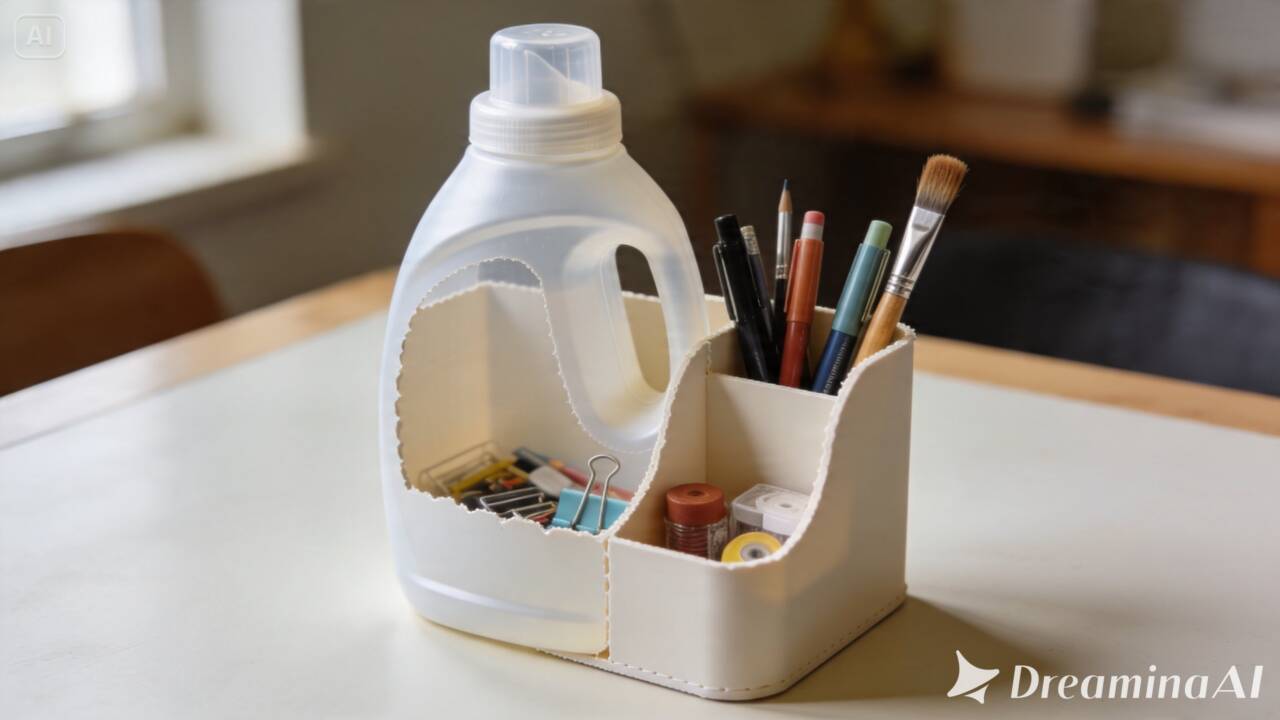O que fazer com a garrafa de amaciante vazia? Veja como reaproveitar o plástico para organizar pequenos objetos sem gastar muito.