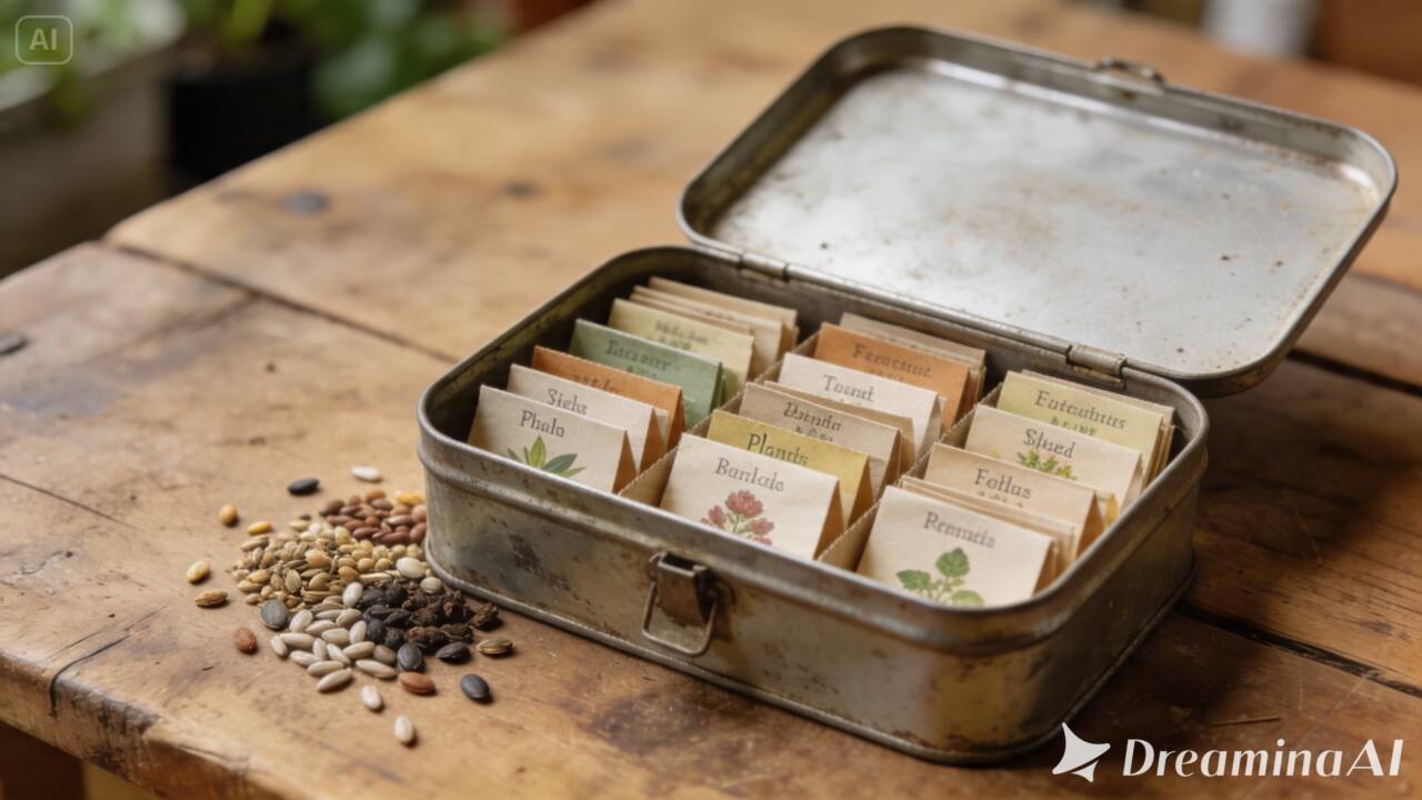 Antes de jogar a lata de biscoito fora, veja como reaproveitá-la para guardar sementes de forma organizada e protegê-las da umidade.