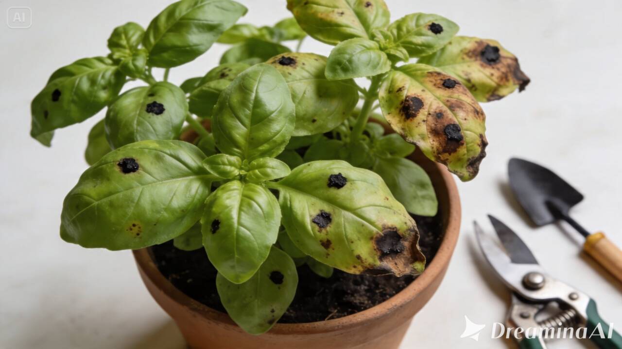 Manchas pretas no manjericão podem estar relacionadas a frio, excesso de água, sol, pragas ou doenças. Saiba como observar os sinais da planta.
