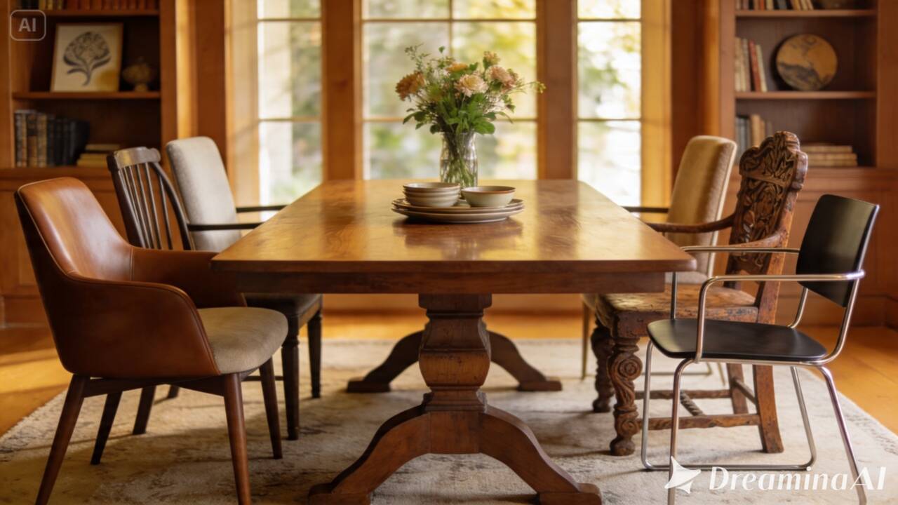 Quer fugir do conjunto tradicional? Misturar cadeiras na sala de jantar pode criar um visual moderno, acolhedor e cheio de personalidade.