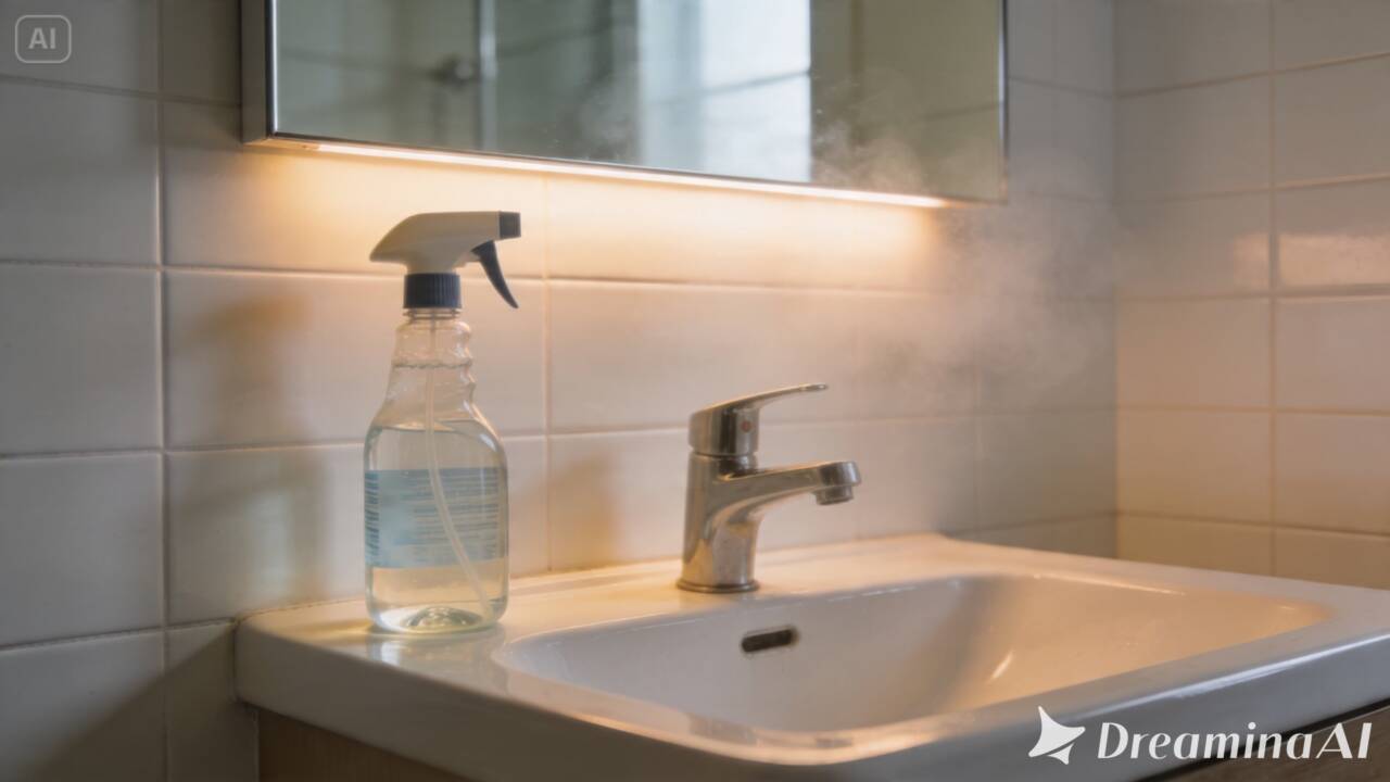 Veja como limpar marcas e gotículas do espelho do banheiro com uma solução simples de vinagre e quais cuidados ajudam a preservar a superfície.