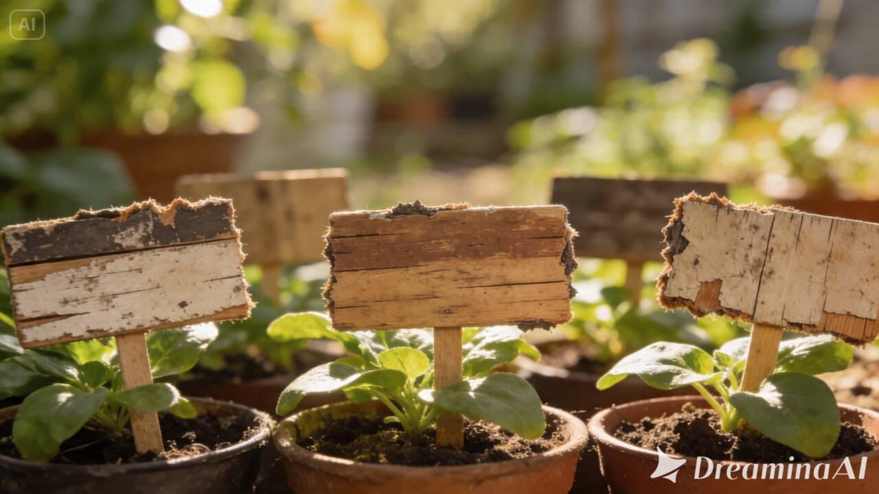 Quer identificar suas plantas sem gastar? Veja como criar placas simples com materiais reaproveitados e proteger a escrita do sol e da chuva.