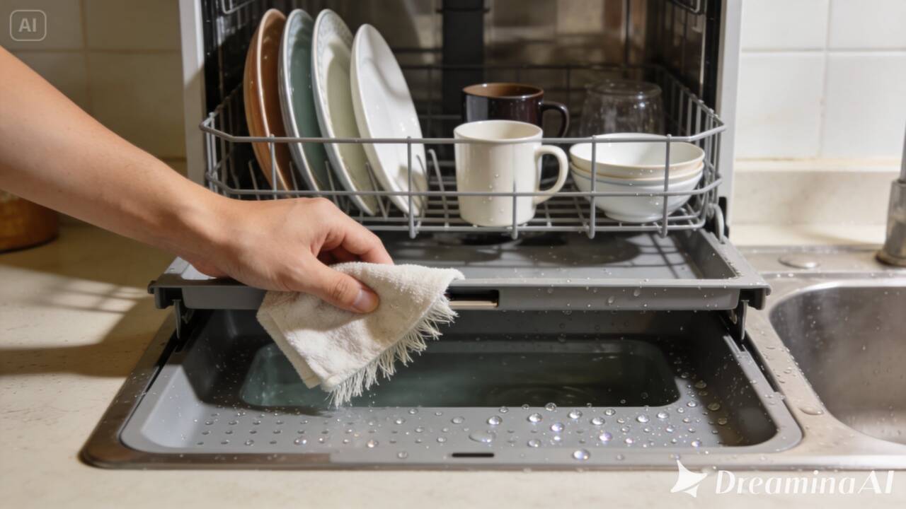 Depois de lavar a louça, um detalhe no escorredor pode acumular água e formar uma película. Veja como manter a bandeja limpa e seca por mais tempo.