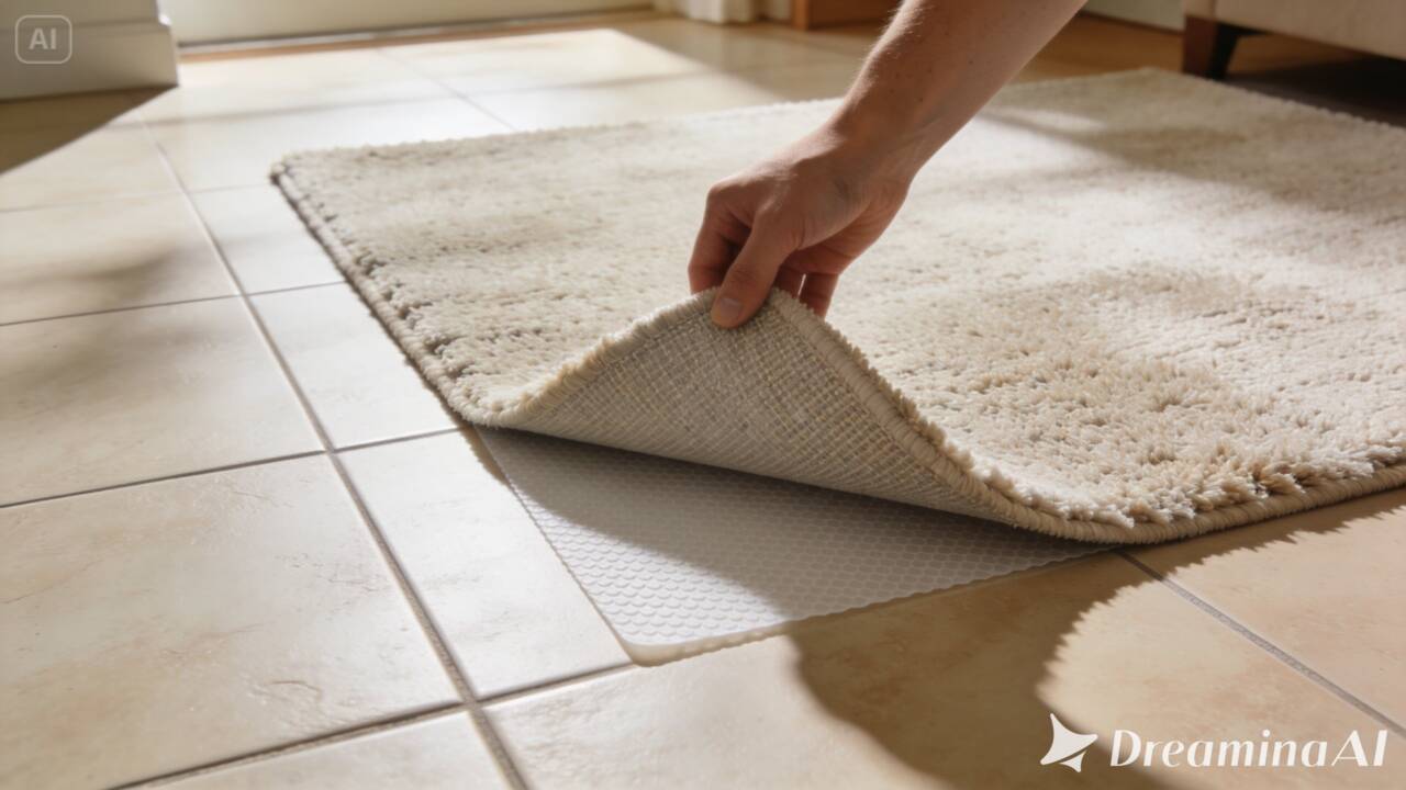 Uma manta antiderrapante pode ajudar a manter tapetes leves no lugar sobre cerâmica e porcelanato. Saiba como colocar e cortar o material corretamente.