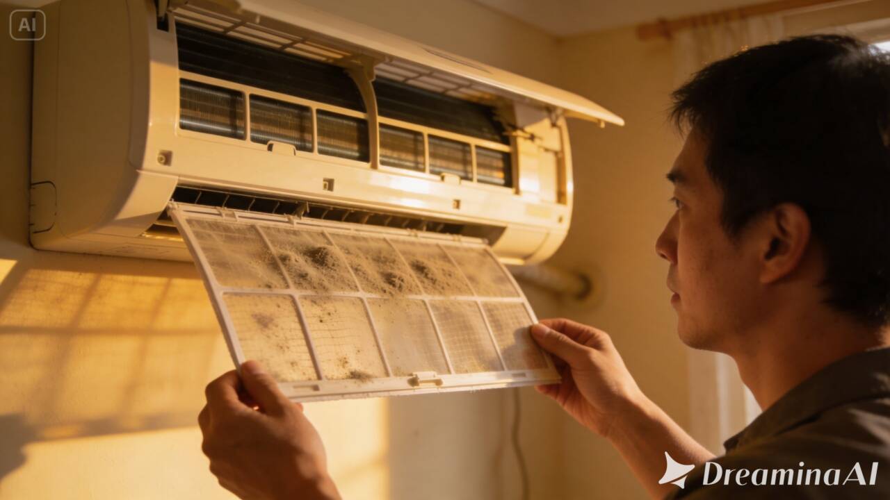 Veja por que o ar-condicionado pode permanecer ligado por mais tempo e entenda como filtros e serpentinas sujas interferem no fluxo de ar.
