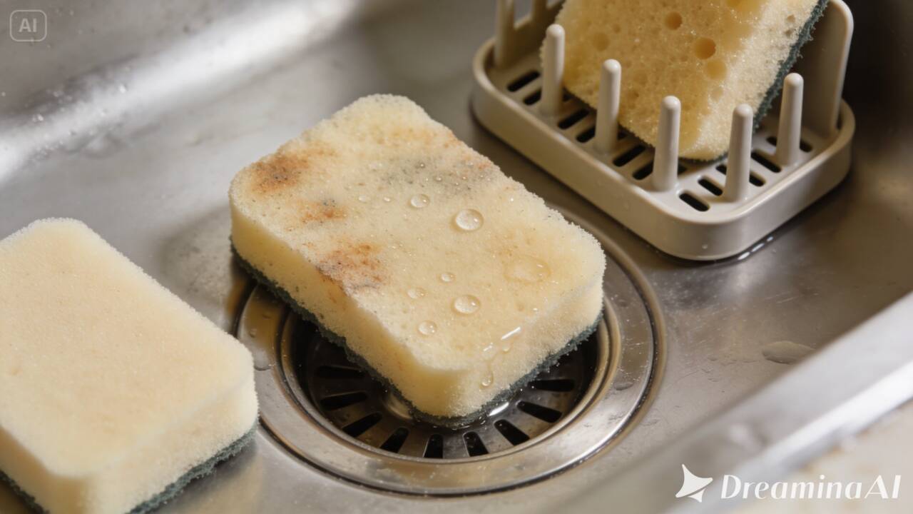 O mau cheiro na esponja de cozinha pode ter relação com a umidade acumulada. Veja como enxaguar, secar e saber quando chegou a hora de trocar.