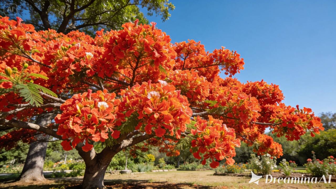 Flores intensas transformam a árvore-do-coral durante a floração. Veja em que período isso costuma acontecer e como clima, luz e cultivo influenciam a planta.