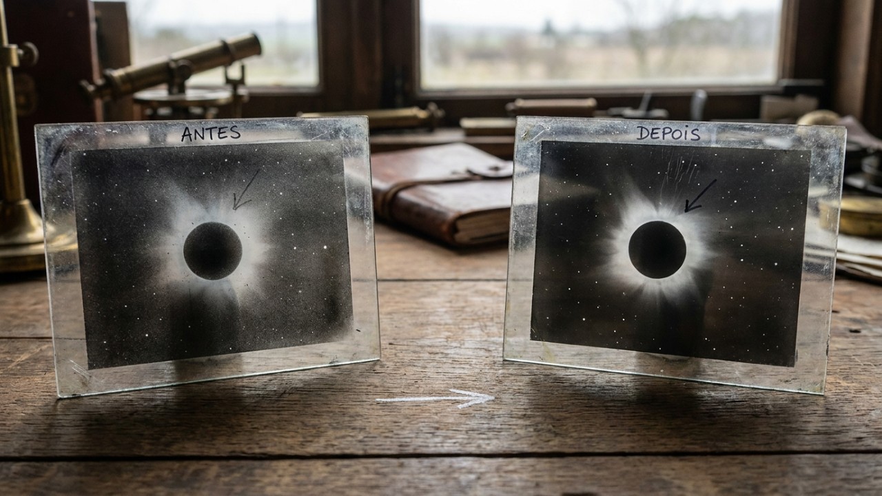 O eclipse de 1919 comprovou a teoria da relatividade geral de Albert Einstein através de registros fotográficos.