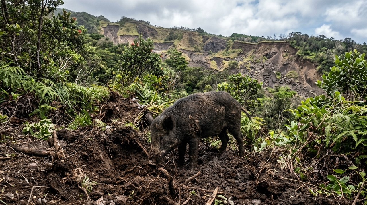 Ao percorrer as matas nativas em busca de alimento, os animais reviram intensamente as camadas superficiais da terra