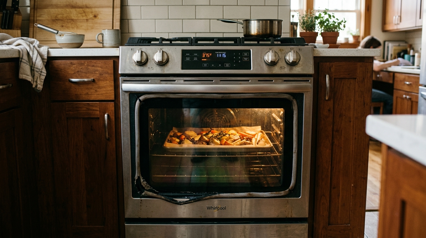 O tempo de preparo depende de o forno conseguir atingir e manter a temperatura necessária.