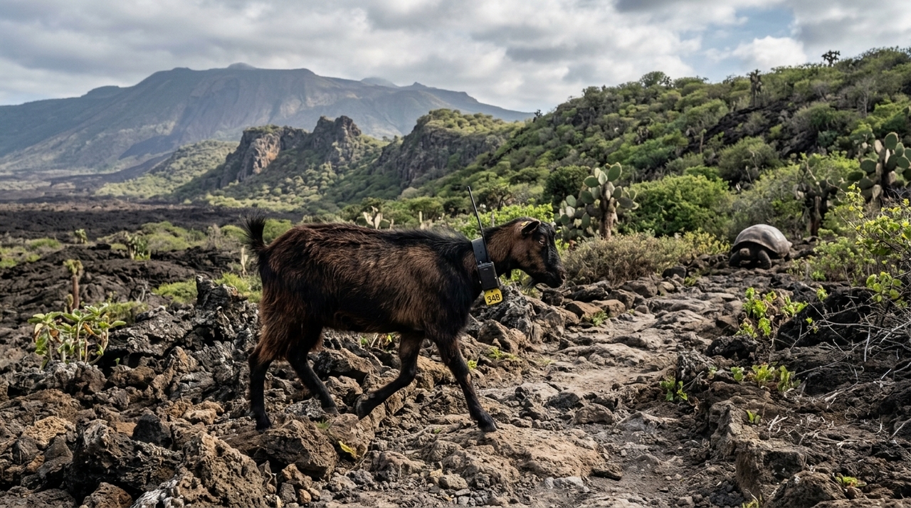 As chamadas cabras Judas eram capturadas, esterilizadas, equipadas com transmissores de rádio e devolvidas à natureza.