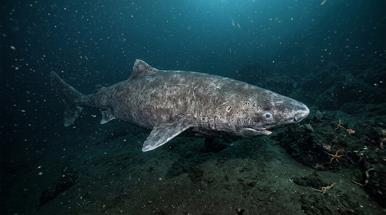 Estimativas científicas apontam que o tubarão-da-Groenlândia, chamado de Somniosus microcephalus, pode ultrapassar facilmente os 200 anos de vida.