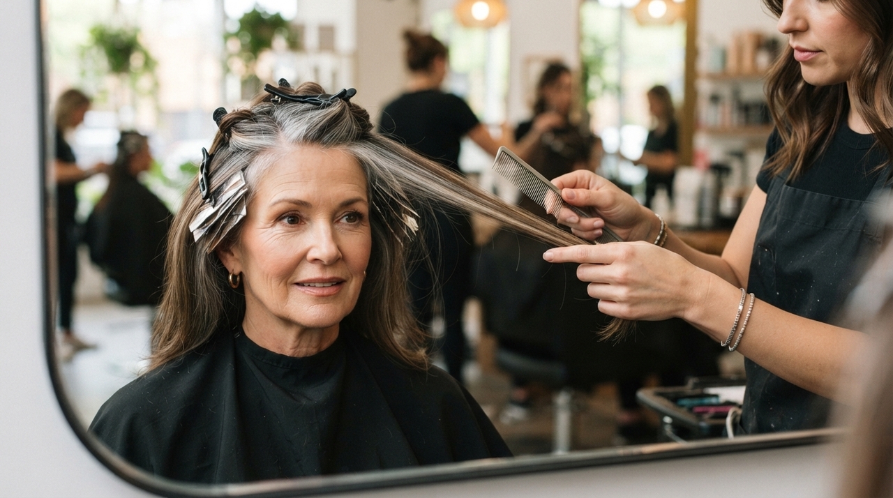 O objetivo não é simplesmente fazer luzes sobre qualquer cabelo grisalho.