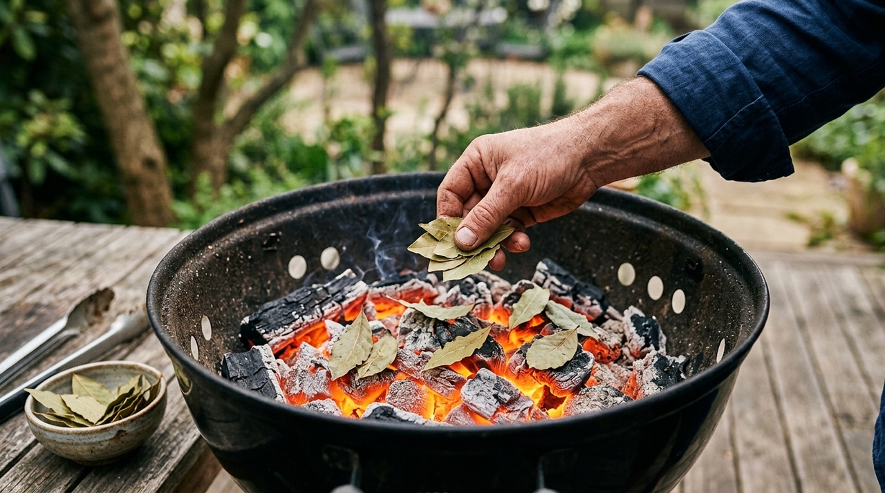 O objetivo é acrescentar uma nota herbal e levemente balsâmica à fumaça que circula pela grelha