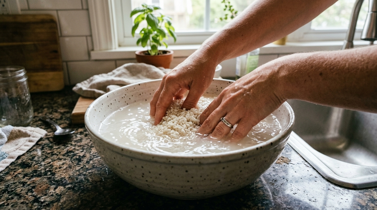 Muitas pessoas costumam esfregar o arroz com muita força ao lavar o alimento na água corrente.