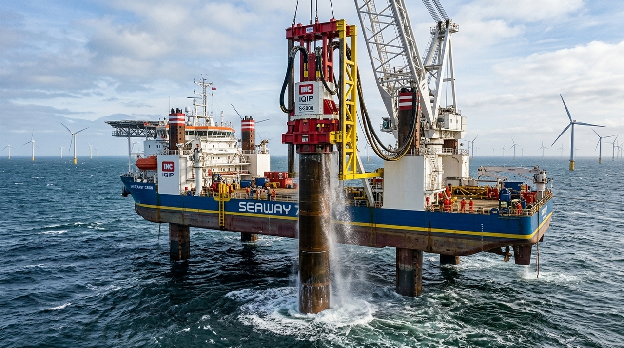 Os equipamentos hidráulicos operam cravando estacas tubulares de aço no fundo oceânico por meio de impactos sucessivos de altíssima intensidade.