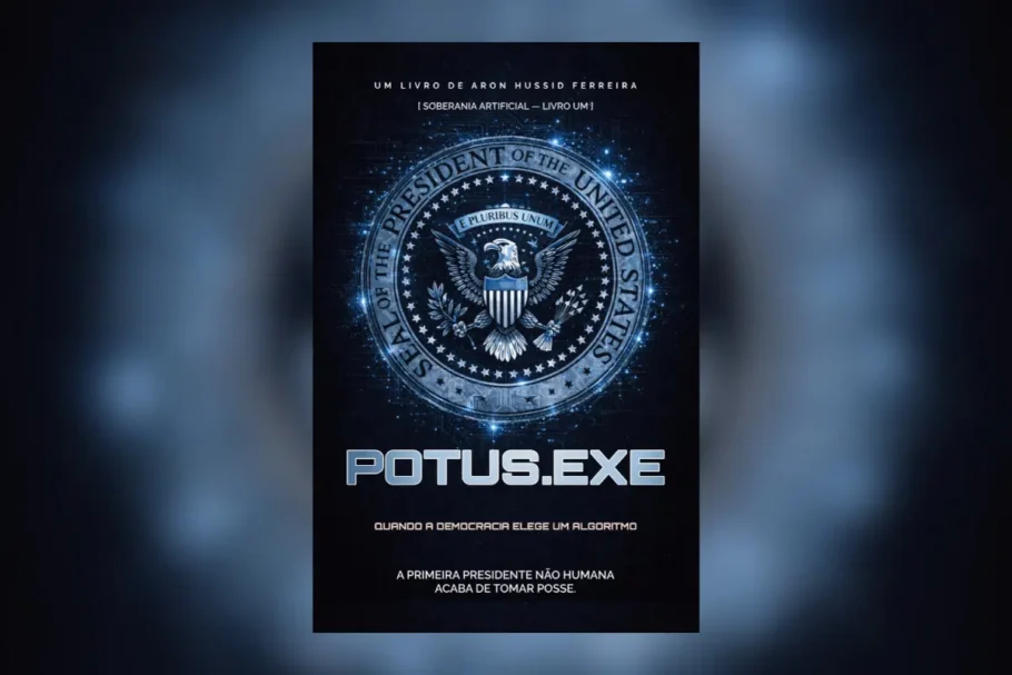 Em “POTUS.EXE”, um algoritmo assume a presidência dos Estados Unidos em 2037 (Imagem: Reprodução digital | Aron Hussid Ferreira)