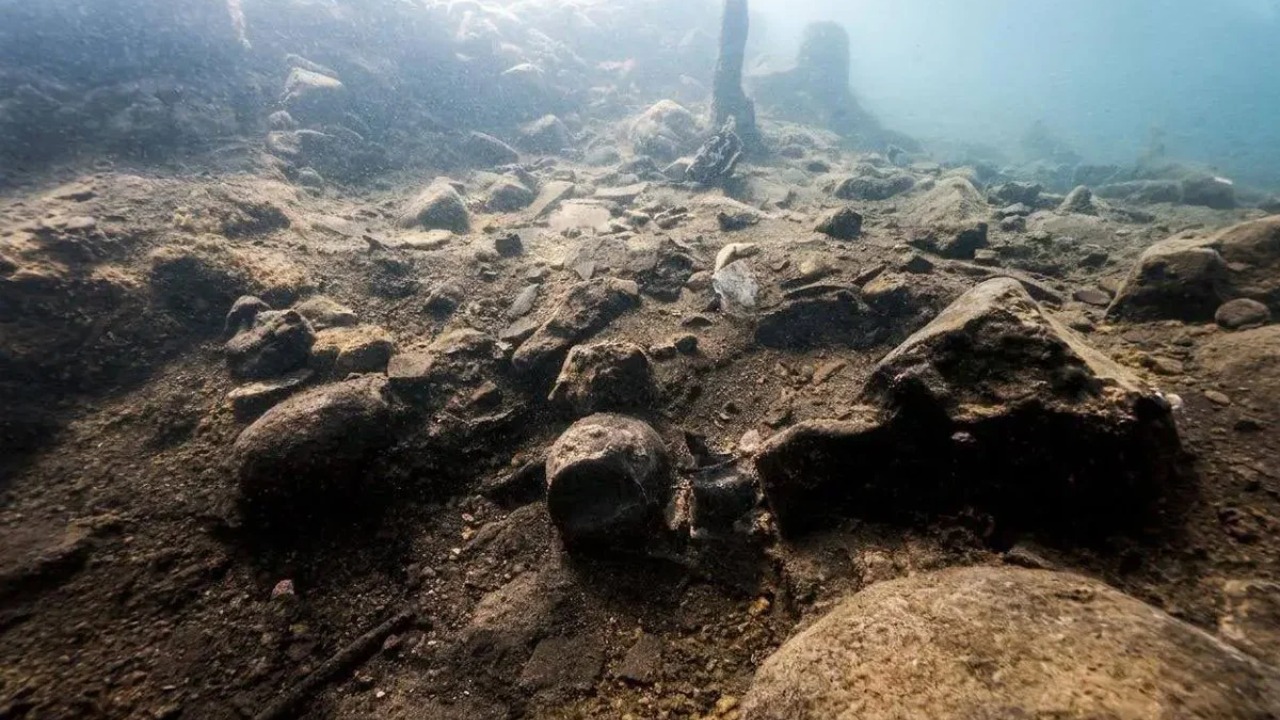 Mergulhos revelaram cerâmicas e espigas de espelta em ambiente submerso.