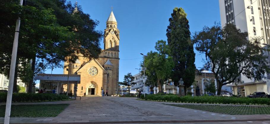 A Catedral Diocesana, na região central de Lages; cidade é a porta de entrada da Serra Catarinense
