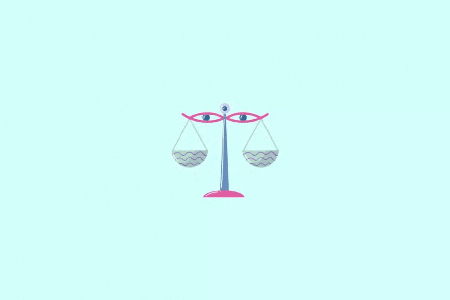 Ilustração do signo de libra em um fundo verde-água
