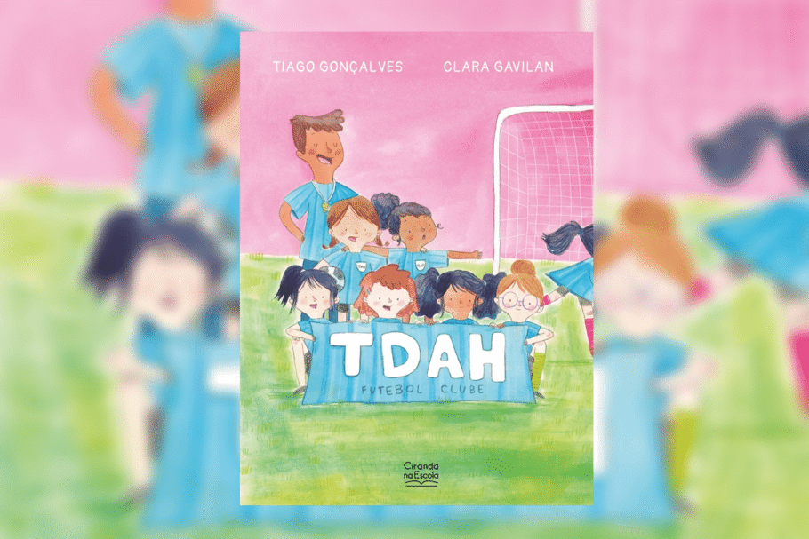 Em “TDAH Futebol Clube”, Rafinha enfrenta desafios relacionados à distração e aprende que um diagnóstico não define quem ela é (Imagem: Reprodução digital | Editora Ciranda na Escola)
