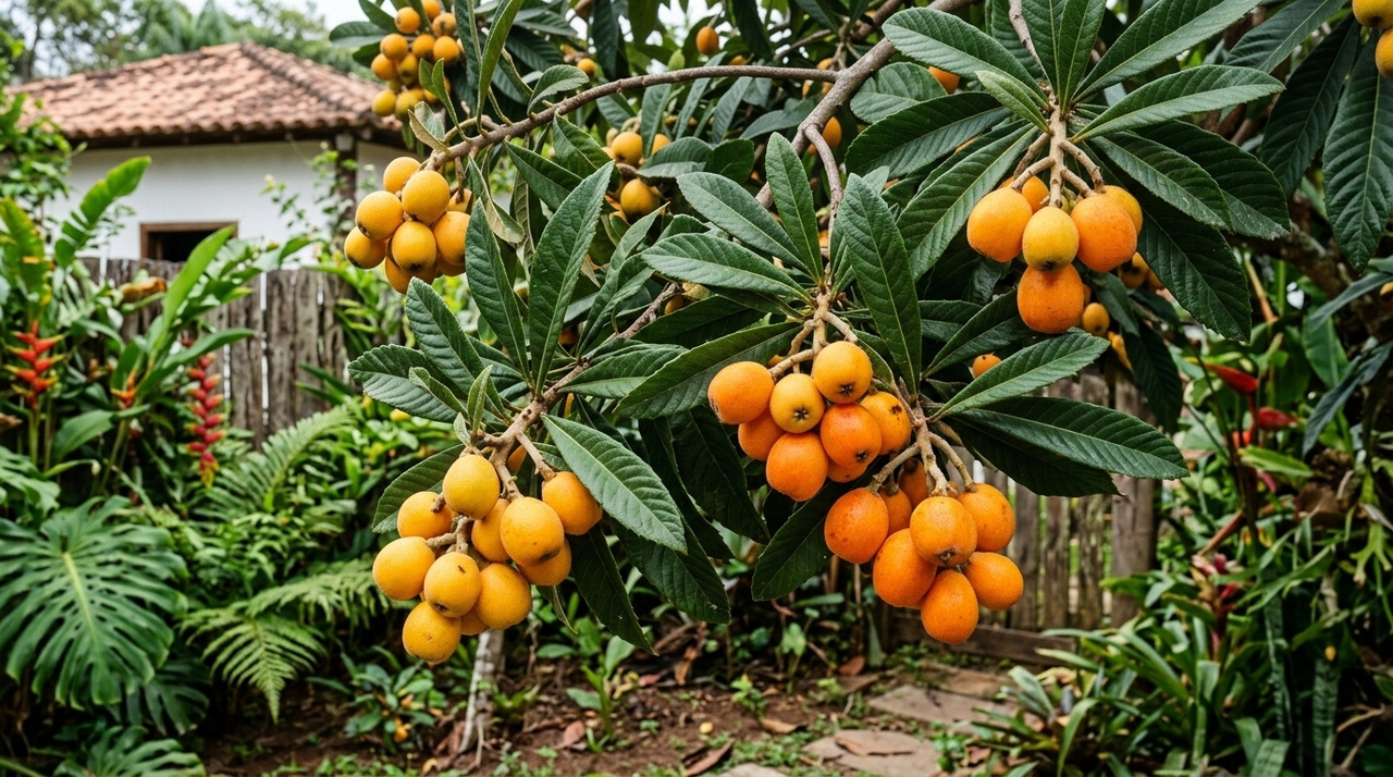 A nêspera é um fruto do tipo pomo e pode apresentar formato que vai do esférico ao piriforme