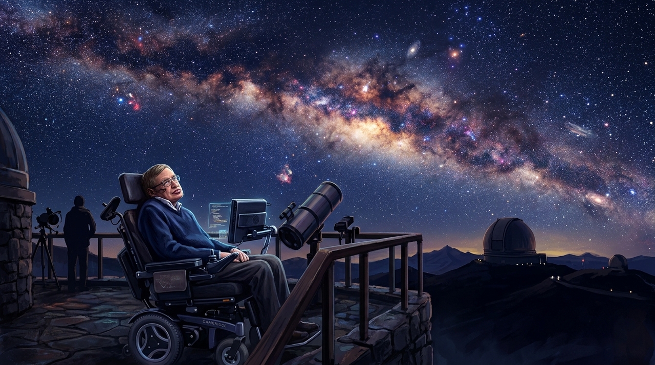 Hawking observava que uma pessoa vive durante um intervalo muito pequeno quando comparado à história do cosmos.