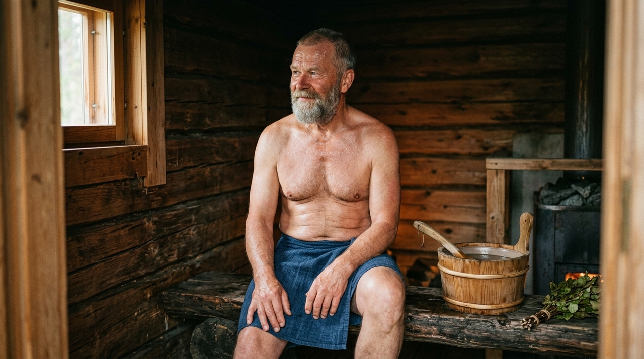 Dentro de uma sauna seca, a temperatura elevada aumenta o fluxo sanguíneo para a pele e acelera os batimentos cardíacos enquanto os vasos se dilatam.