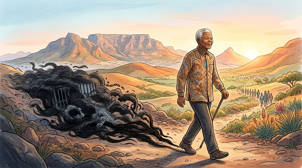 Nelson Mandela passou 27 anos preso durante o regime do apartheid antes de ser libertado em 1990.