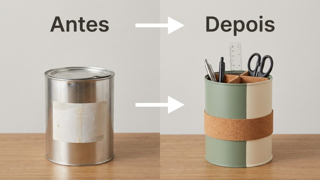 Transforme latas de metal em organizadores sofisticados através do artesanato criativo.