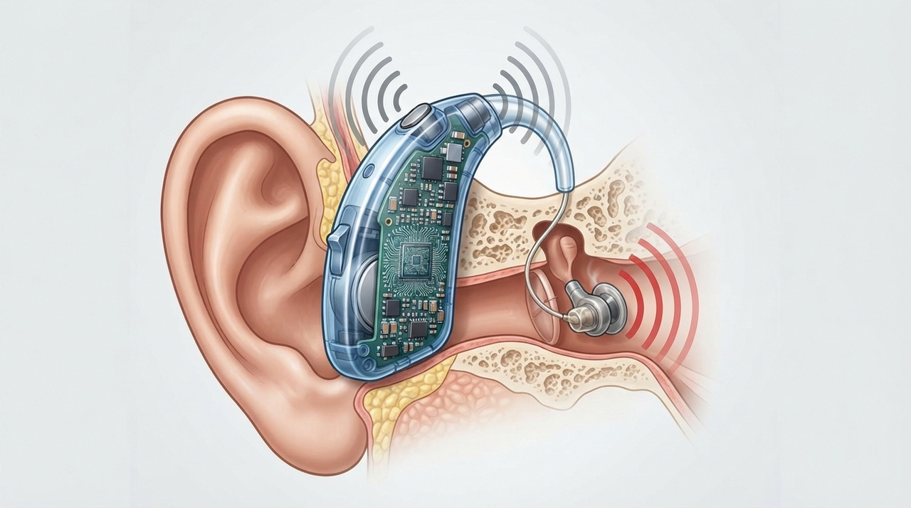 O processo auditivo começa quando o pavilhão auricular capta as ondas presentes no ambiente e as direciona até a membrana timpânica