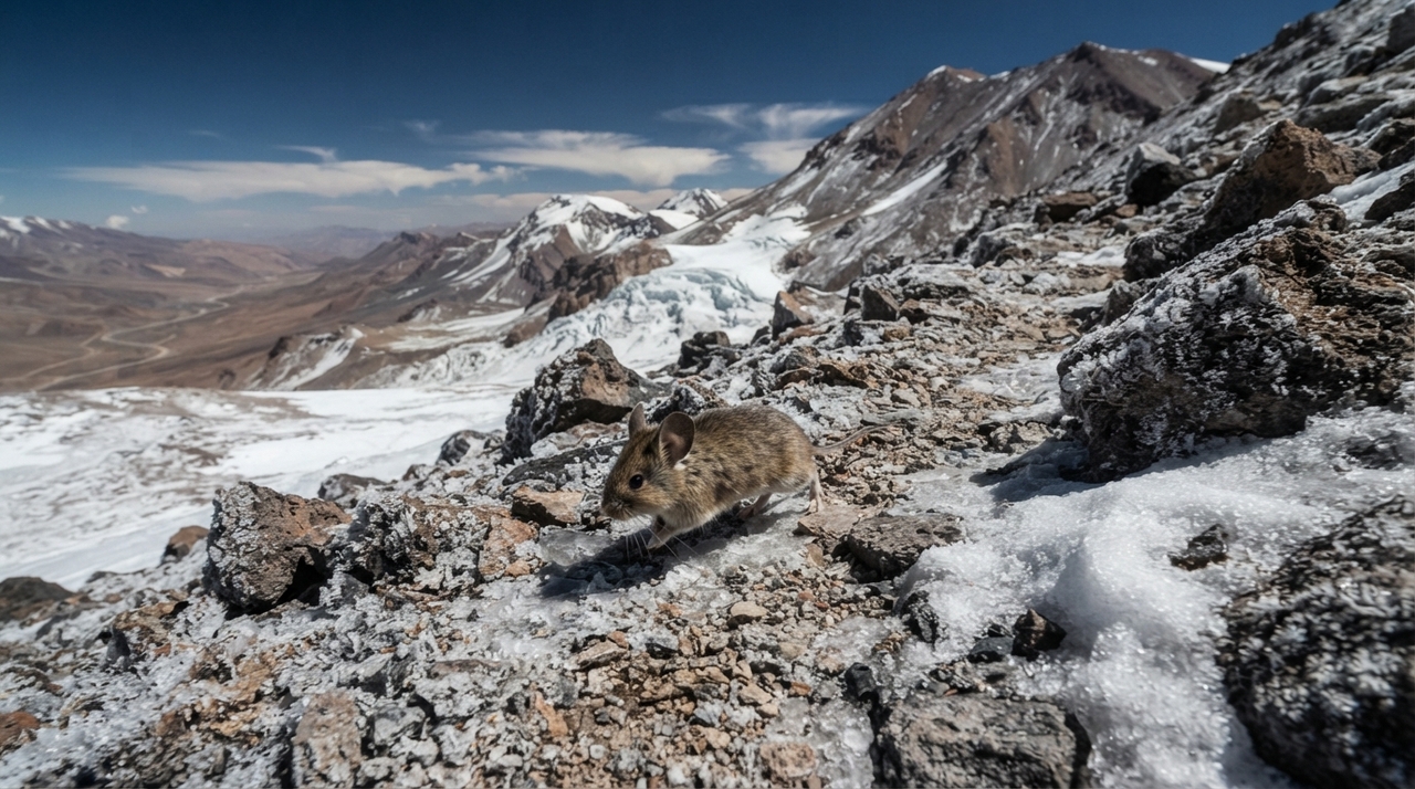 Os ratos-de-orelhas-folha andinos foram encontrados no cume do Llullaillaco, vulcão adormecido na fronteira entre Chile e Argentina.